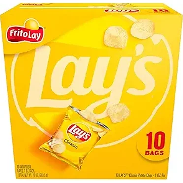 Frito Lay's Classic Potato Chips Bags, 1 Oz, 10 Ct