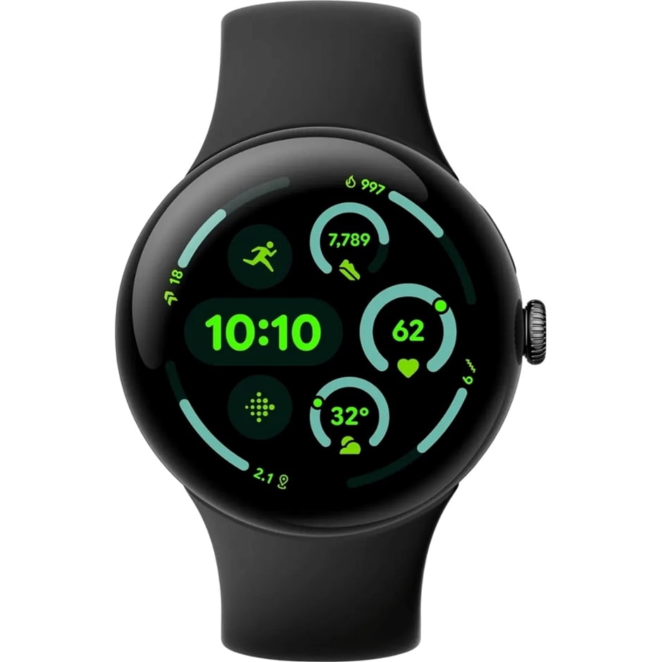 Google Pixel Watch 3 Smart Watch (GPS + Cellular) 45mm Matte Black with Obsidian Band