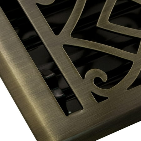 

Signature Hardware 909721-2-14 Victorian Steel Wall Register - Brass