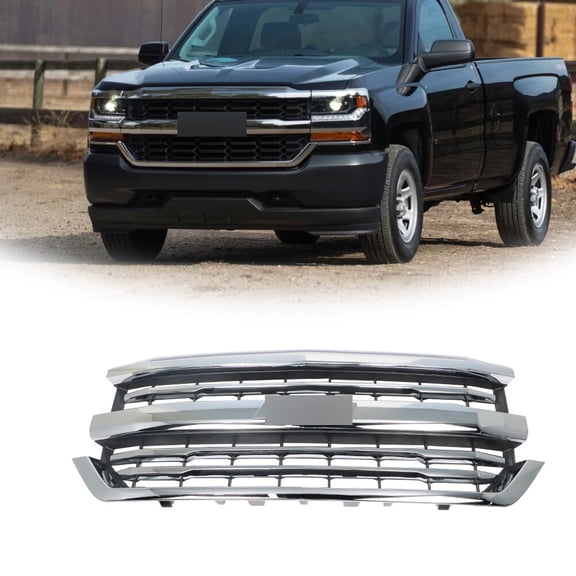Fit For Chevrolet Silverado1500 2016-2018 Front Bumper Grille Chrome 84056776