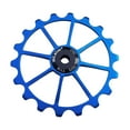 thumbnail image 2 of 18T Aluminum Ceramic Sealed Bearing Jockey Wheel Roller Rear Derailleur Pulley with Installation Hole Adapter Tubes - Blue, 72mm, 2 of 8