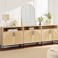 thumbnail image 4 of Best Choice Products Arched 2-Door Rattan Cabinet, Sideboard, Buffet, w/ Cord Cutout, Adjustable Storage Shelf - Natural, 4 of 9