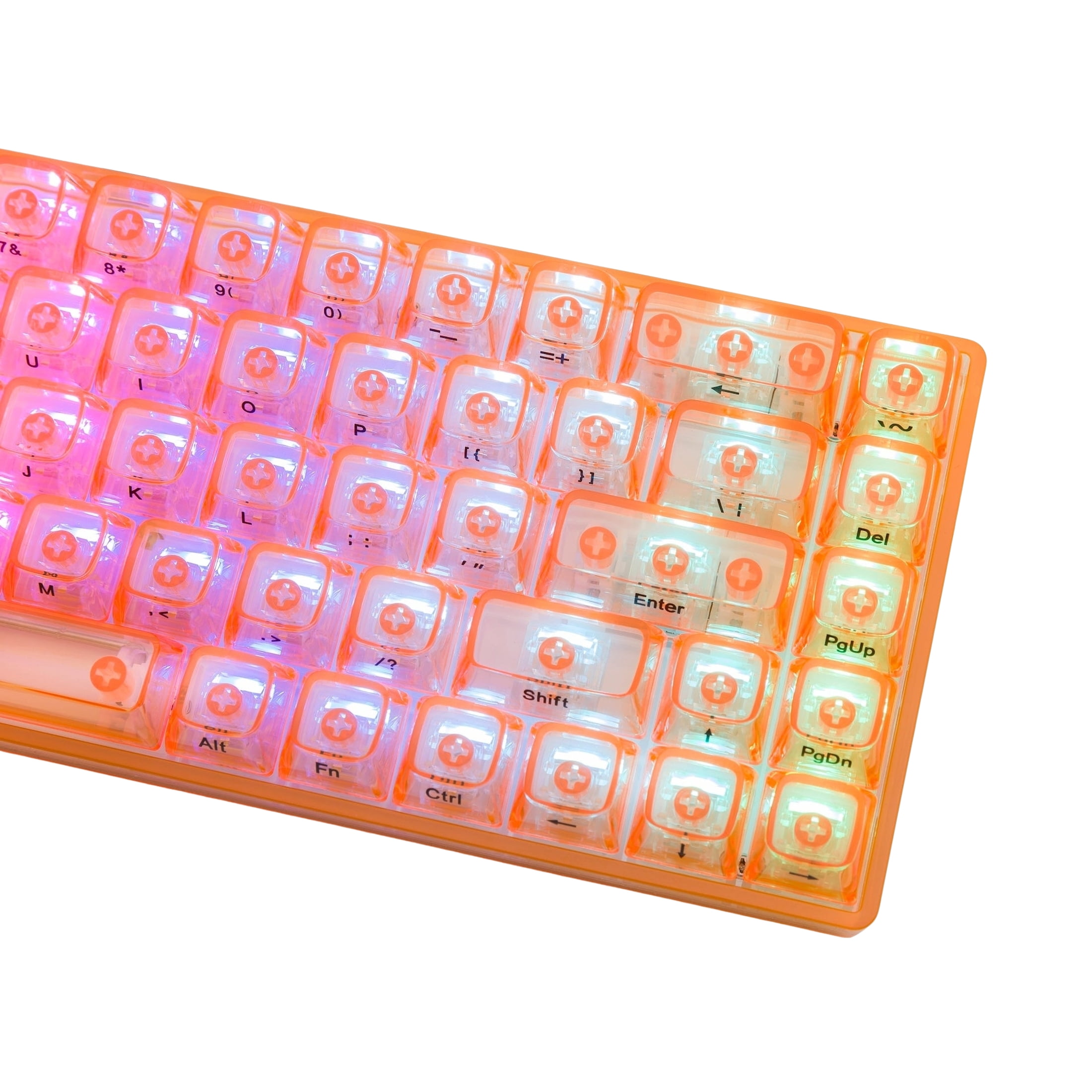 Higround Basecamp 65 Clear Topaz Mechanical Wired Keyboard, Silent Glacier Switch