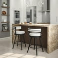 thumbnail image 4 of Home Square 2-Piece 31" Faux Leather Swivel Bar Stool Set in Off White Black, 4 of 4
