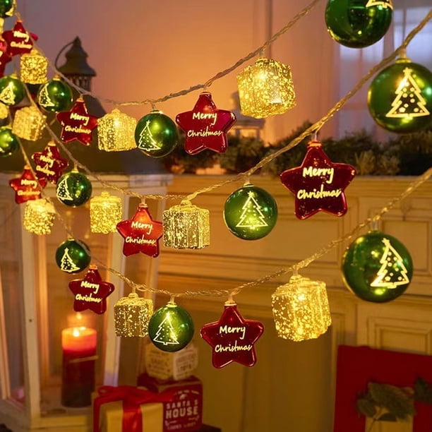 Decoraciones navideñas Luces LED para cajas de regalo navideñas Decoraciones de cadena Decoraciones colgantes para escaparates Decoraciones para árboles de Navidad Regalos creativos Decoraciones navid