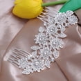 thumbnail image 3 of OFFIGAM Bridal Hair Accessory Set with Rhinestone Flower Design, Elegant Wedding Hairpiece for Brides and Special Occasions, 3 of 4