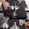 thumbnail image 4 of Stainless Steel Funnel With Filter Kitchen Strainer Funnel For Liquid Powdered Items, 4 of 8