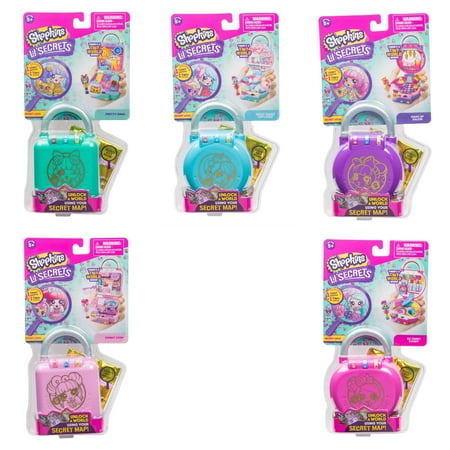 - Shopkins Lil' Secrets Secret Lock Bundle Pretty Paws, Donut Shop, Make Up Salon, So Sweet Candy and Great Bakes Cupcakes