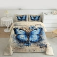 thumbnail image 3 of Feelyou Romantic Butterfly Animal Bedding Comforter Set, Western Old Fashion Twin Comforter Sets, Vintage Watercolor Artwork Reversible Bedding Set, Luxury Bedroom Decor, 2 Pieces, 3 of 9