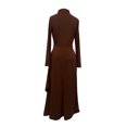 thumbnail image 5 of SONXAHE Asymmetric Wrap Maxi Dress for Women Turtleneck Long Sleeve Formal Daily Flared Long Gown, 5 of 6