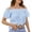 Blue, variant on Women T-Shirts for Female one-line Shoulder solid color off-shoulder ruffled edge T-shirt Black L