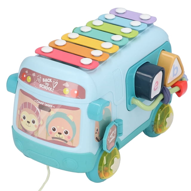 Bloques Musicales Alfabeto De Autobús Musical Patrón De Juguete De Aprendizaje Multifunción A Juego Mini Bead Music Bus Xilófono