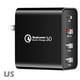 thumbnail image 1 of Cargador de teléfono 48W USB Type-c PD Adaptador de carga rápida de 4 puertos Cargador portátil de viaje, Negro, Enchufe de EE. UU. Yuarrent EL000422-06B, 1 of 2
