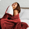 thumbnail image 3 of Bare Home Plush Sherpa Bed Blanket - Fluffy & Soft - Reversible - Lightweight - King, Red, 3 of 7