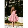 thumbnail image 5 of Arshiner Toddler Girl Summer Dress High Low Twirl Tiered Casual Boho Tie Back Sundress Pink Size 5, 5 of 9