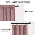thumbnail image 3 of XWZO Velvet Blackout Curtains 84 inches with Tiebacks, Rod Pocket Room Darkening Curtain Drapes, 52"W x 84"L, Wild Rose, 2 Panels, 3 of 8