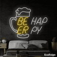 thumbnail image 3 of Craftnamesign Beer Happy Neon Signs, Beer Club Decor, Beer Shop LED Signs, 3 of 4