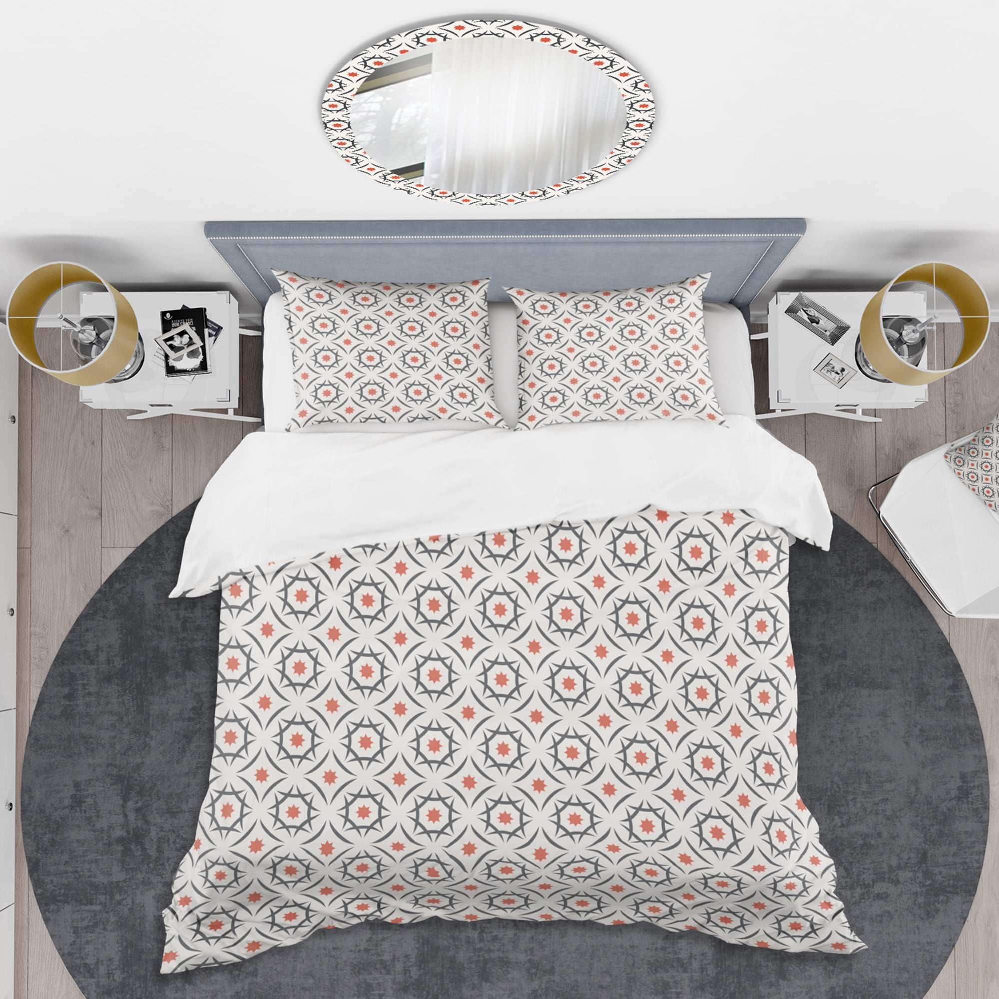 Designart 'Abstract Retro Design V' Mid-Century Modern Duvet Cover Set