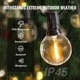 thumbnail image 5 of VEVOR LED Outdoor String Lights, 100FT, 2700K Dimmable Outside Patio Lights with 50 G40 Shatterproof Bulbs E12 Socket Base, Waterproof Hanging Lights for Porch Backyard Garden Balcony Party Decor, 5 of 9