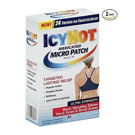 2 Pack Icy Hot Medicated Micro Patch Menthol 7.5% 24 Patches Each