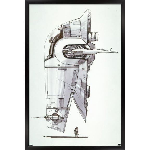 Star Wars: Saga - Boba Fett - Ship Wall Poster, 22.375" x 34", Framed
