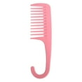 thumbnail image 1 of Peine de dientes anchos para ducha con gancho, antiestático, ideal para cabello largo, húmedo y seco. rosado, 1 of 7