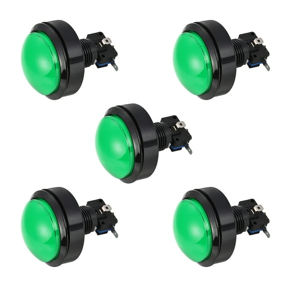 Uxcell Game Push Button 62mm Round 12V LED Illuminated Push Button Switch 5pcs