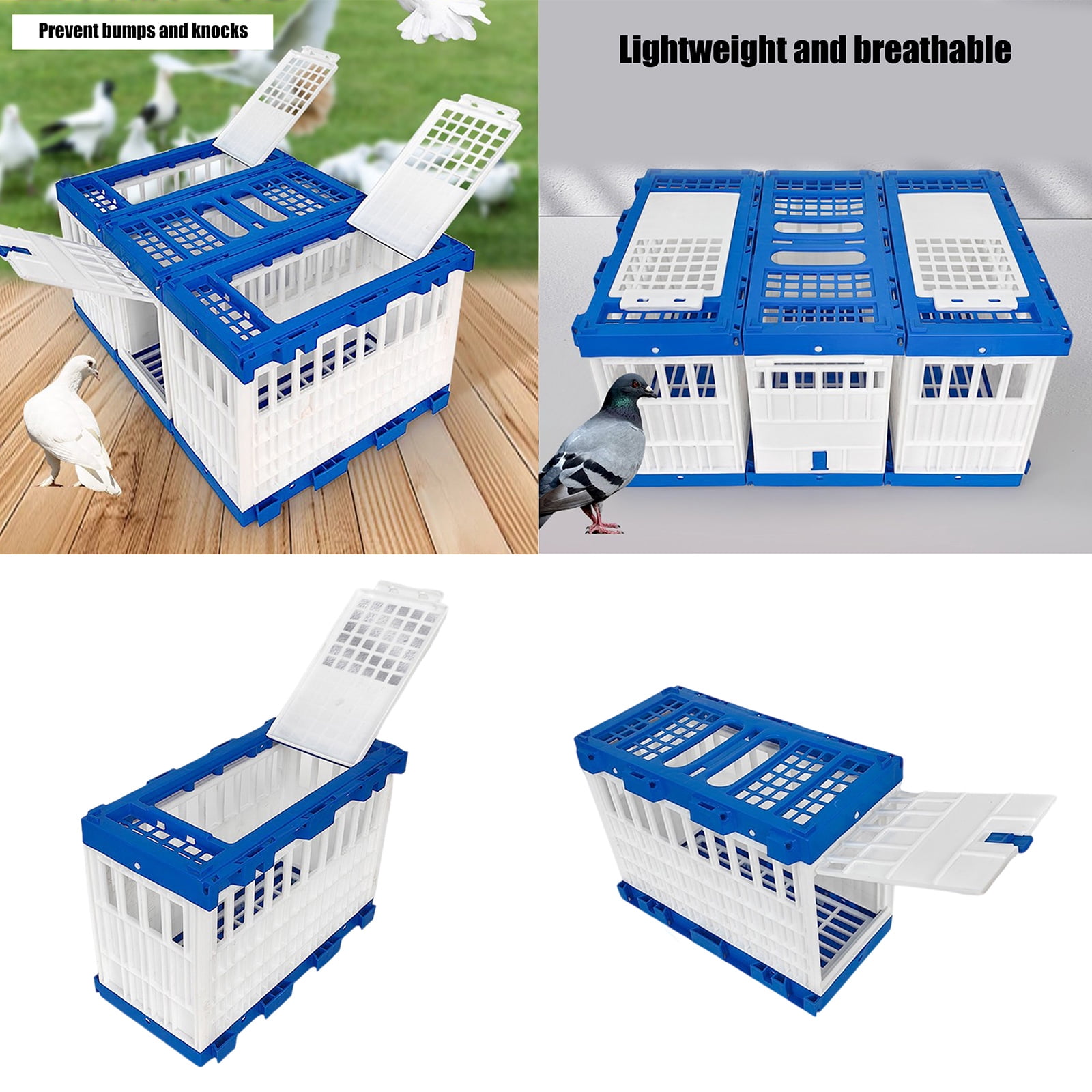Quick Assembly Plastic Bird Cage Removable Panel for Pigeons Quail Squirrels Outdoor Exercise Transport