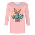 thumbnail image 4 of Camisetas Casuales de las Mujeres Impresas 3/4 Manga Cuello Redondo Blusa, Moda Ligera Superior para el Hogar Y el Uso Diario, Cómoda Imitación de la Tela Del Estante, 4 of 6