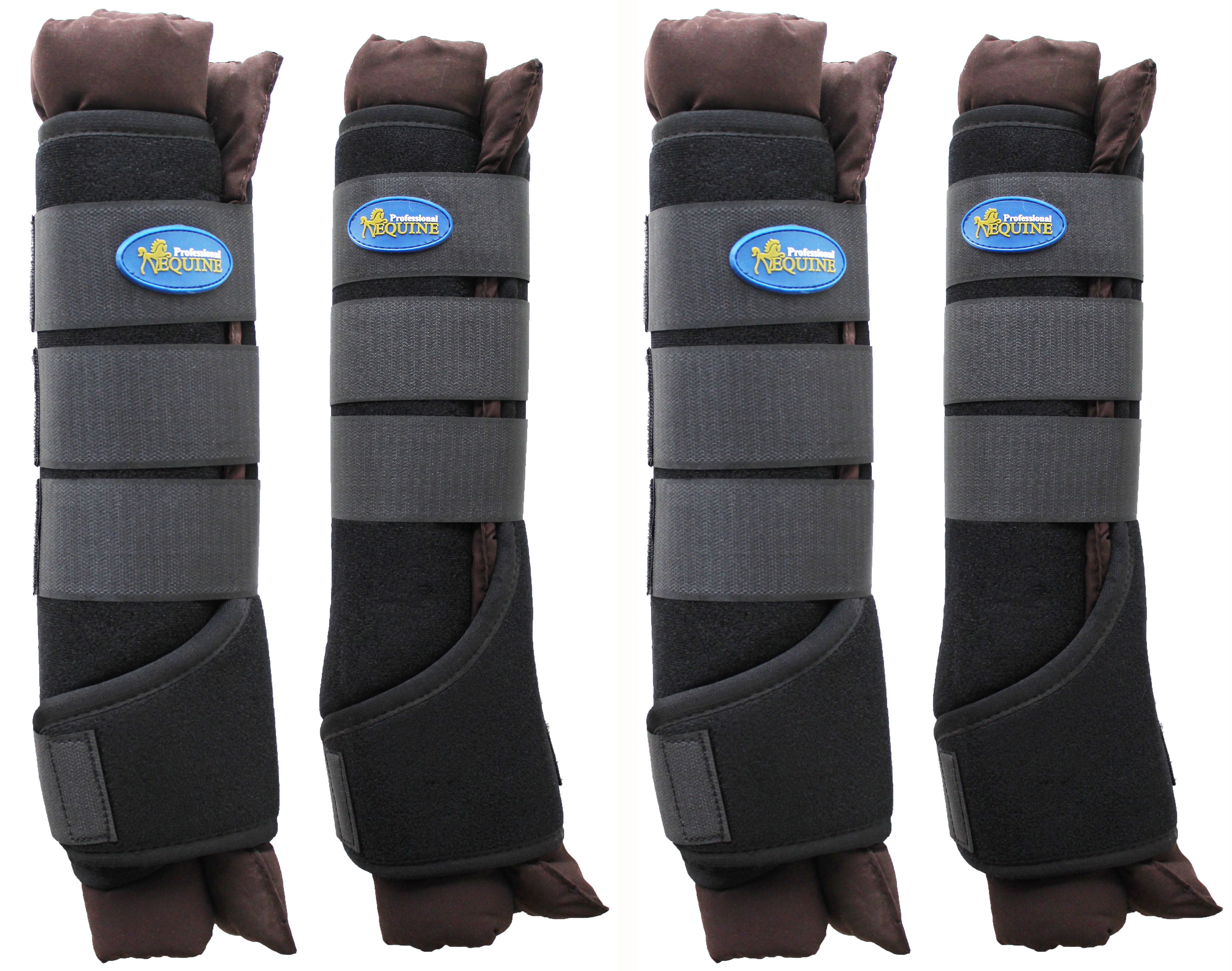 Horse Stable Shipping Boots Wraps Front Rear 4 PK Leg Care Brown 4120BR