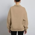 thumbnail image 4 of Mohiass Mock Neck Sweatshirt For Women | Oversized Turtleneck Sweater, Long Sleeve Fleece Pullover Tops, Fall Fashion Clothes Khaki S, 4 of 6