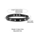 thumbnail image 5 of HZMAN Fashion Women Men Cool Punk Goth Metal Spike Studded Leather Collar Choker Necklace Black, 5 of 7