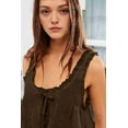 thumbnail image 5 of Women Summer Boho Tie Front Tops Lace Beach Button Down Tank Top Sleeveless Mesh Chiffon Crop Tops Y2k Clothes 2025 Dark Brown M, 5 of 6