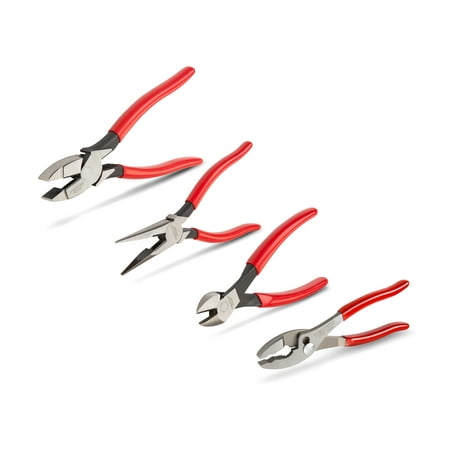 UPC: 0020209021279 | TEKTON Pliers Set  4-Piece (Long Nose  Diagonal Cutting  Lineman s  Slip Joint) | PLR99019