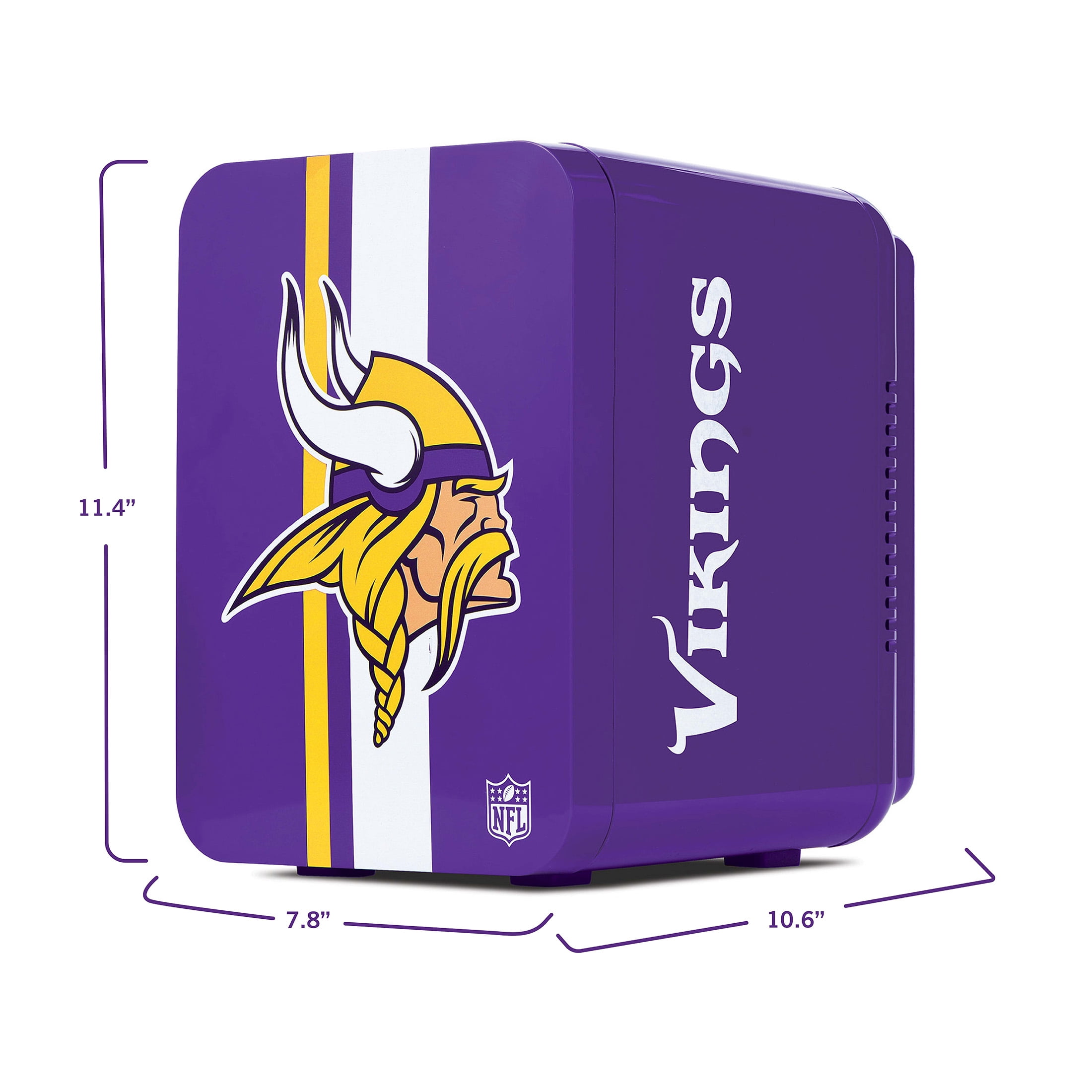 NFL Minnesota Vikings Mini Fridge, Purple, 4L, 6 Cans