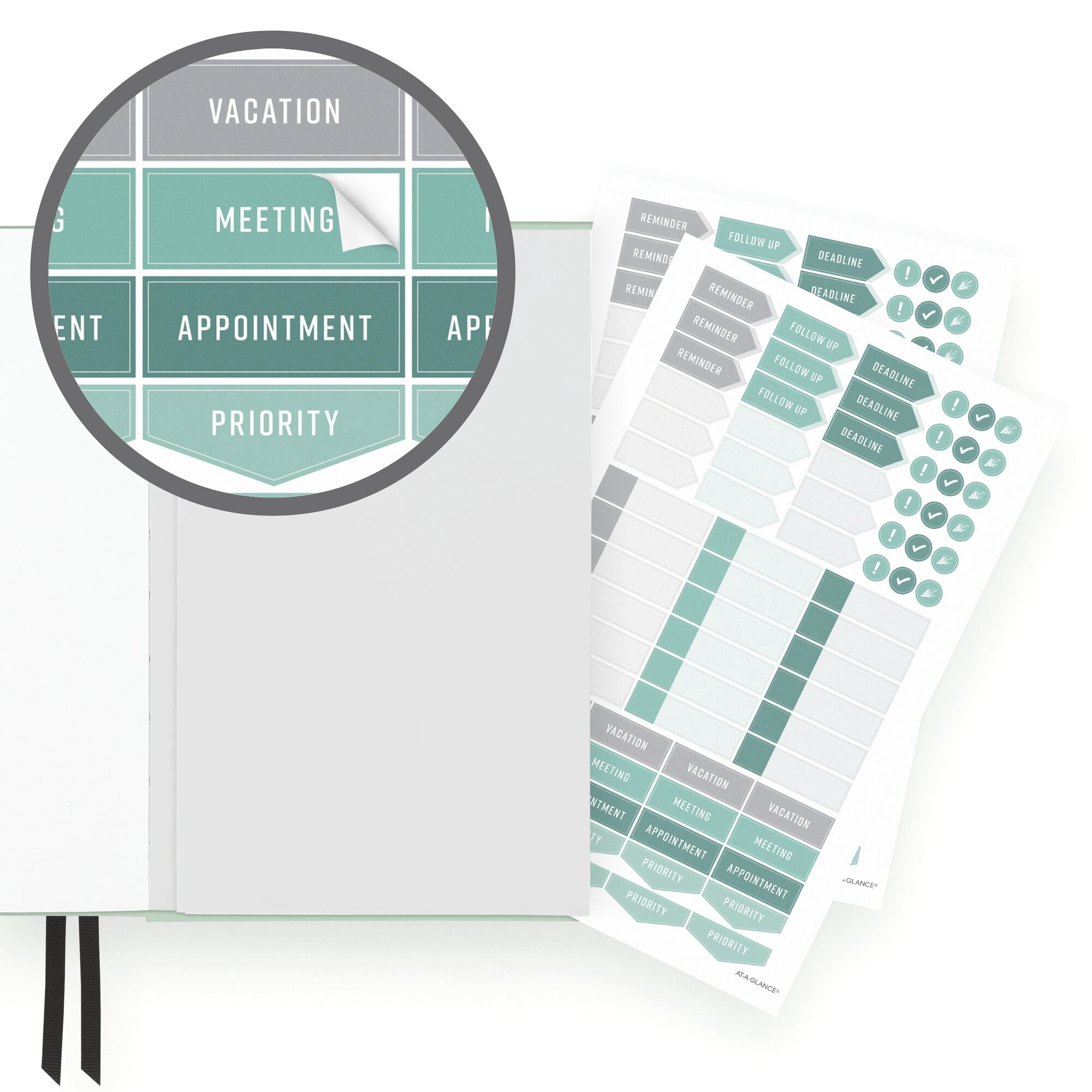 AT-A-GLANCE FOUNDATION GOAL SETTING Undated Weekly Monthly Planner Bio Mint