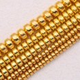 thumbnail image 3 of Cuentas planas de hematita natural chapadas en color dorado, espaciadores sueltos para joyería, accesorios para collares hechos a mano, 4/6/8 mm, 3 of 5
