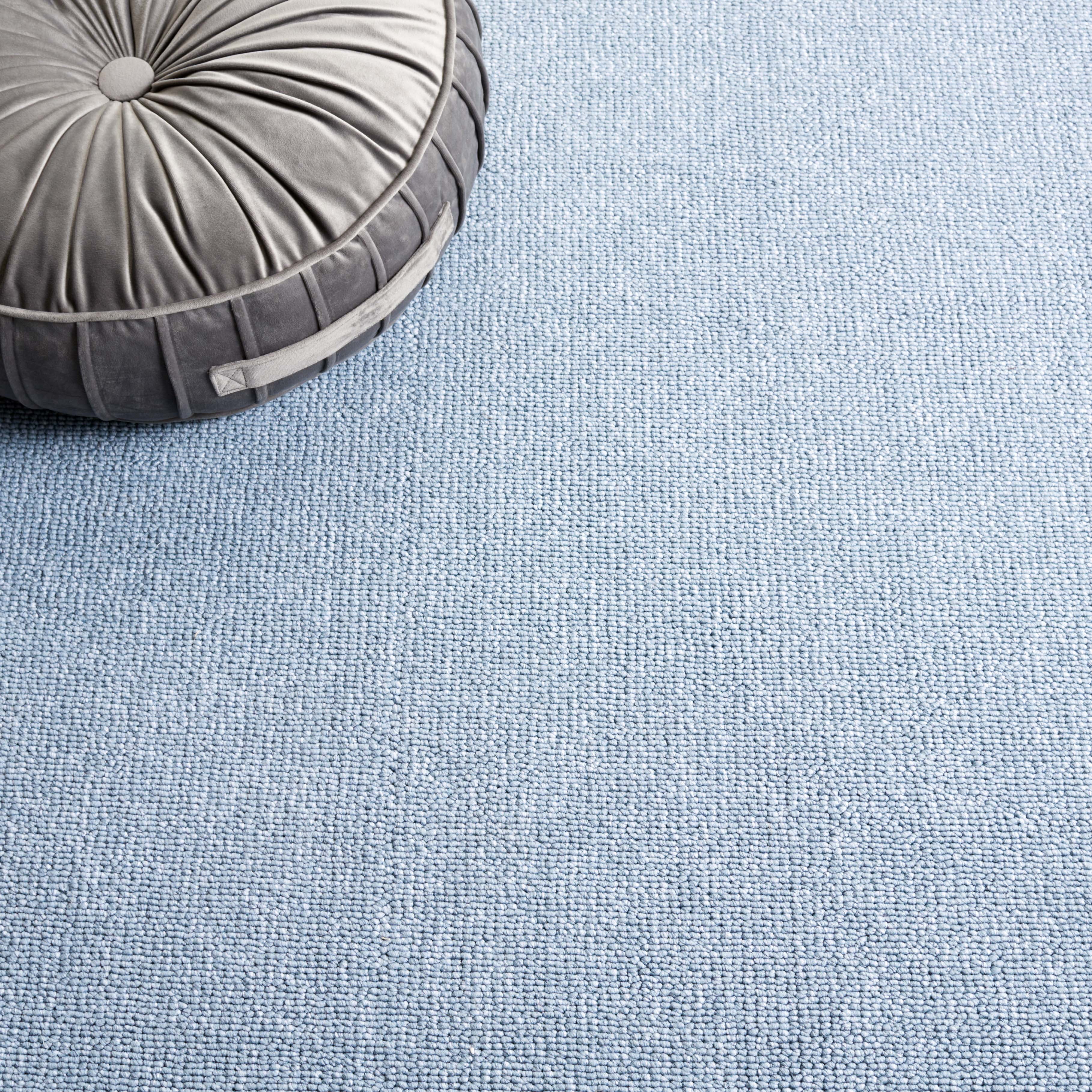 Safavieh River Randa Solid Polyester Area Rug, Blue, 6'7" x 6'7" Round