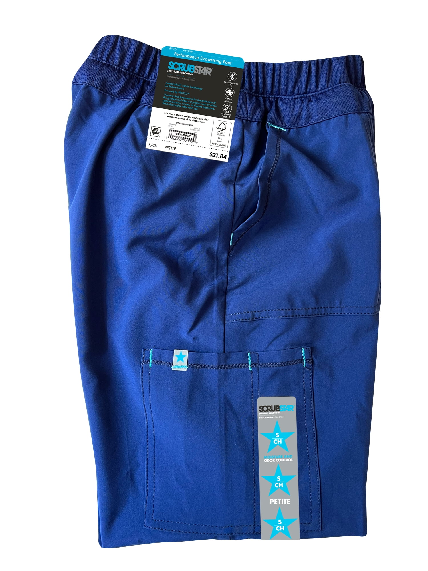 Scrubstar Women's Petite Antimicrobial Premium Performance Drawstring Yoga Scrub Pant