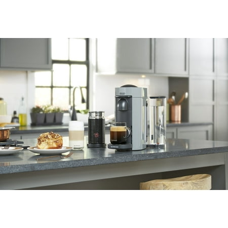 Nespresso Vertuo Plus Coffee and Espresso Maker by De'Longhi, Grey with Aeroccino Milk Frother - Grey