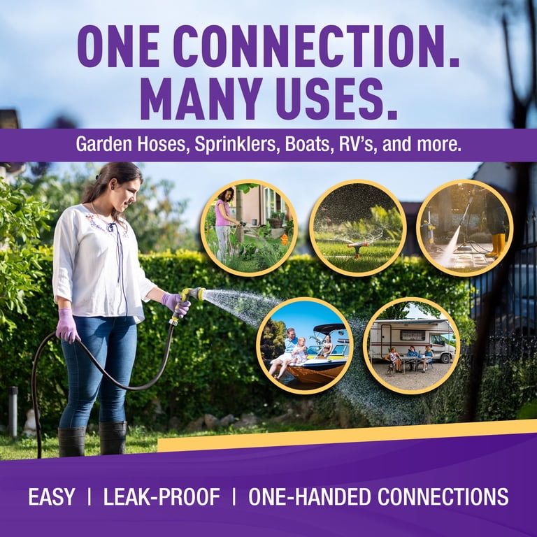 Gorilla Easy Connect Garden Hose Quick Connectors, ¾ Inch GHT, 2