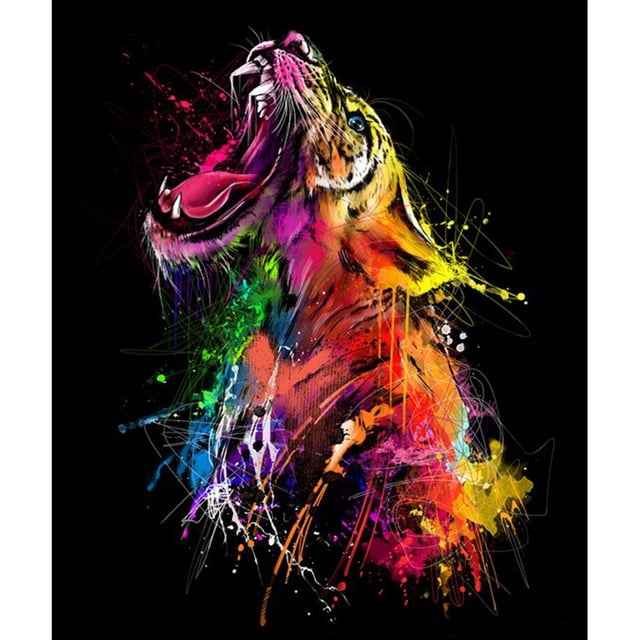 Taladro Diamante Pintura (DF3534) 5D DIY Kit de bordado de punto de cruz completo (Tiger07) 20X30cm Hugtrwg Para estrenar