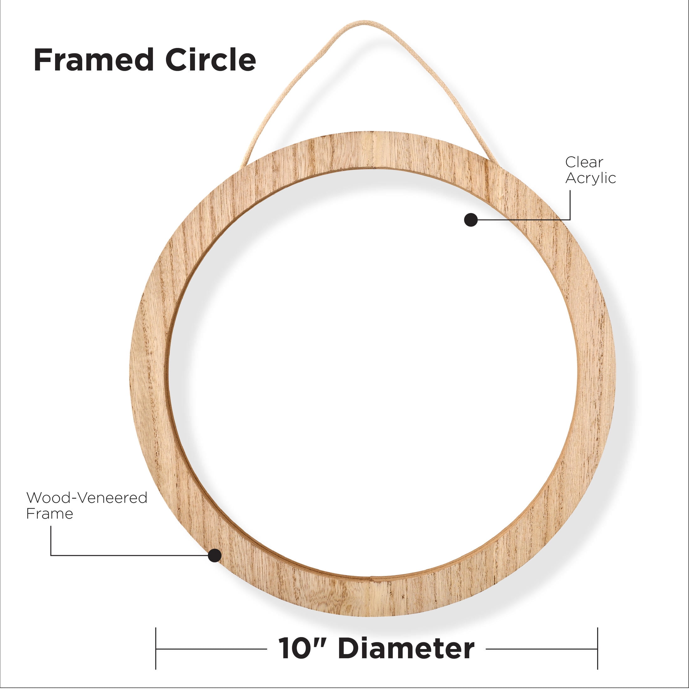 (2 pack) Plaid Fragment Effects Framed Surface, Circle, 10" x 10"