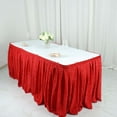 thumbnail image 5 of Efavormart 17ft Red Shiny Metallic Spandex Pleated Table Skirt, Glitter Semi-Sheer Table Skirt with Top Strip for Dining Catering Wedding, 5 of 11