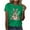 Green Shirt for Women, variant on Womens Easter Shirt Classic Crew Neck Pull On Soft Tee Easter Bunny Bow Graphic Flower Print Top For Spring Picnic Holiday Leisure Daily Wear Pink XXXL