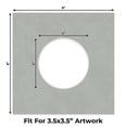 thumbnail image 2 of Light Grey Suede Picture Frame Mat for 8x8 Frames - Circle Opening for 4x4 Photos - 1 Mat, 2 of 7