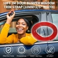 thumbnail image 2 of 2/5" 10mm Width Self Adhesive Car Door Window Bumper Trim Strip Sticker 10Ft 300cm Gloss Red, 2 of 6