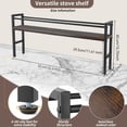 thumbnail image 4 of Spice Rack Shelf for Kitchen Stove Over the Stove Shelf with 4 Hooks Extra Storage Countertop Rustic Wood Solid Metal Commbined Stove Shelf for Storage Seasoning Easy to Assemble, 4 of 7