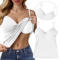 thumbnail image 4 of FENGGHAO 2-Pack Women's Modal Camisole with Built-in Bra, Adjustable V Neck Tank Tops with Soft Pads, Comfortable Layering Cami for Daily Wear, 4 of 7
