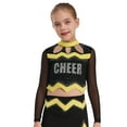 thumbnail image 3 of iiniim Girls Cheer Leader Team Uniform Ball Game Cheerleading Dance Long Sleeve Crop Top Gold 6, 3 of 7